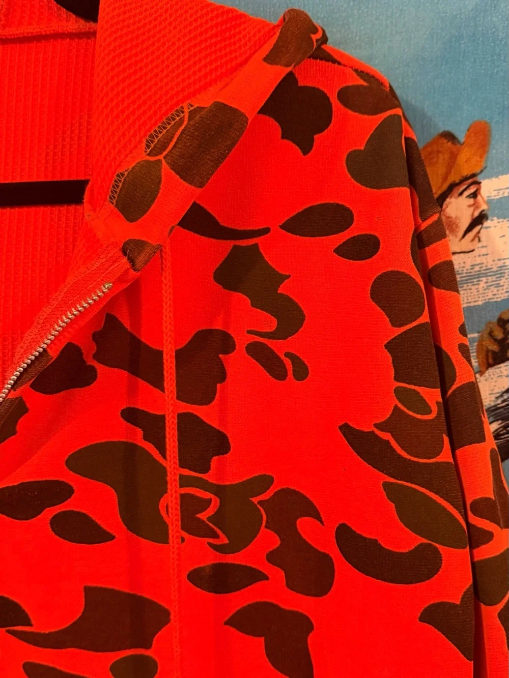 🦺 Vintage (1980s) High-Vis Camo Zip-Up Hoodie 🦺